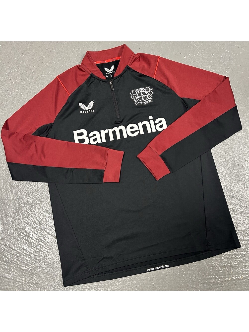 AUTHENTIC Castore Bayern Leverkusen Quarter Zip Warm Up Size Large